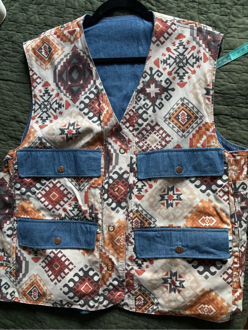 vintage West Cal .45 reversible western vest  70s/80s